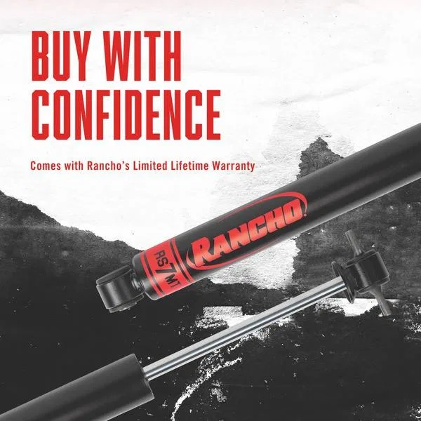 RS77420 – RANCHO Steering Stabilizer, Single Without Brackets/ Without Hardware Black Mounts To OE L - view 2